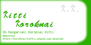 kitti koroknai business card